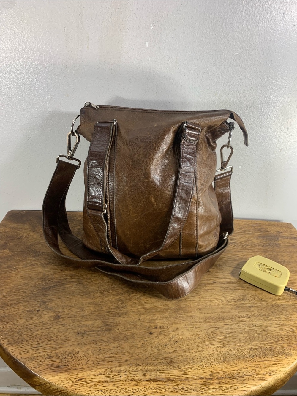Vintage made in Canada Rudsak satchel shoulder distressed leather bag